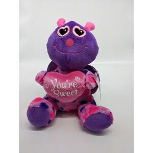 Red and Pink - Purple Love Bug with Hearts Plush 11"
